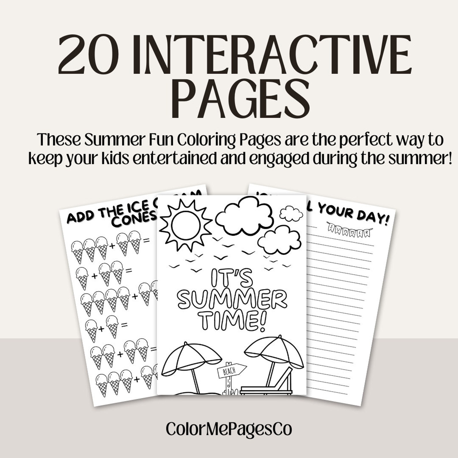 Printable and Downloadable Summer Fun Coloring Pages for Children and ...