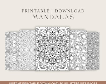 Feuilles de coloriage imprimables mandalas | Coloriages de mandalas pour adultes pour soulager le stress | Motifs de mandala zen complexes et relaxants téléchargeables