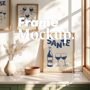 Küchenrahmen Mockup: 4x5 Ratio, Boho Skandinavischer Stil (PSD, JPG)