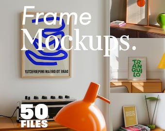 50 Rahmen Mockup Bundle: Retro & Moderne PSD Vorlagen (Digitaler Download)