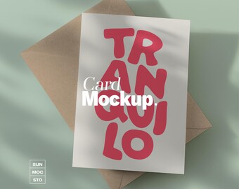 Card Mockup: Adjustable Envelope and Background, DIN A6 (PSD, Digital Download)