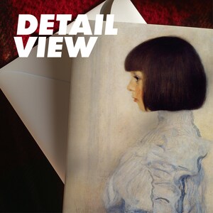 May include: A detail view of a portrait of a young person with short dark hair and a white ruffled collar. The text "DETAIL VIEW" is in white, bold letters at the top. The background is a light color, and the portrait is partially obscured by a white paper.