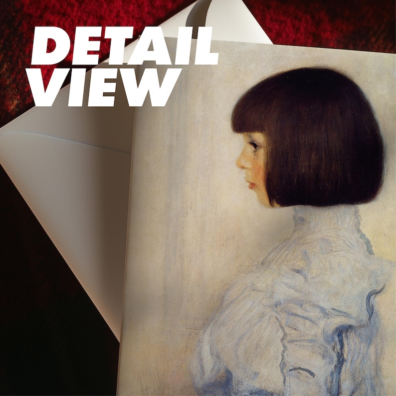 May include: A detail view of a portrait of a young person with short dark hair and a white ruffled collar. The text "DETAIL VIEW" is in white, bold letters at the top. The background is a light color, and the portrait is partially obscured by a white paper.