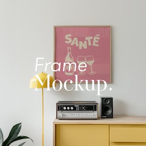 Paket med 50 kvadratiska rammockups, retro- och modern konstdisplay, PSD-filer för affischtryck bild 4