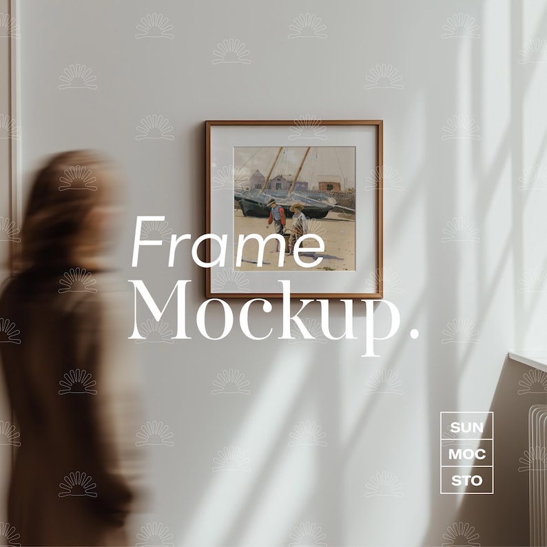 Paket med 50 kvadratiska rammockups, retro- och modern konstdisplay, PSD-filer för affischtryck bild 7