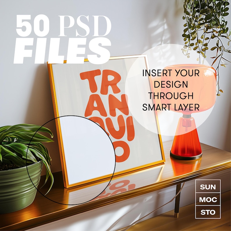 Paket med 50 kvadratiska rammockups, retro- och modern konstdisplay, PSD-filer för affischtryck bild 2