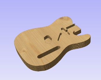 1952 Fender Telecaster body and pickguard plan svg, pdf, dxf, crv, crv3d files
