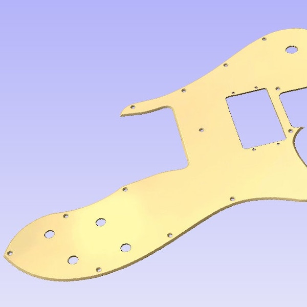 Fender Telecaster Deluxe pickguard in the formats svg, pdf, dxf, crv3d, and crv.