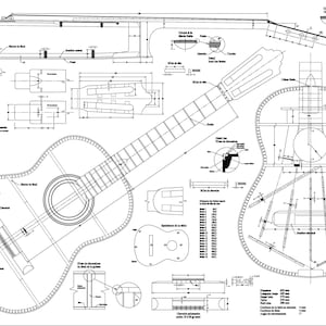 Classical Guitar Plans SVG DXF PDF crv crv3d files