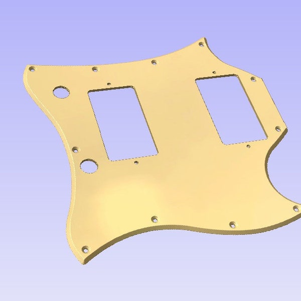 Gibson SG Standard pickguard file in the formats svg, pdf, dxf, crv3d, and crv.