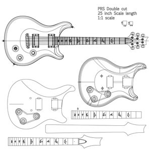 PRS Double Cut Guitar plans files svg/pdf/jpg and ai download