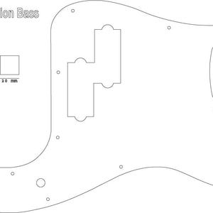Fender Precision Bass pickguard files svg, dxf, pdf, crv3d and crv