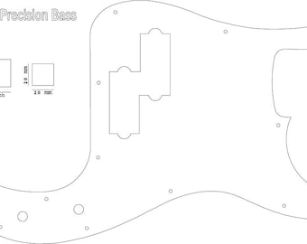 Archivos de golpeador de Fender Precision Bass svg, dxf, pdf, crv3d y crv