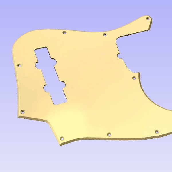 Fender Jazz Bass Pickguard file in the formats svg, pdf, dxf, crv3d, and crv.