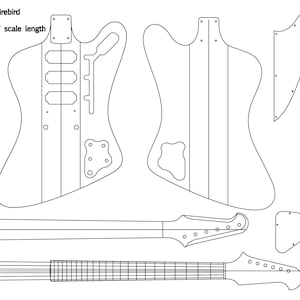 Gibson Firebird style Guitar Plans svg/dxf/pdf files