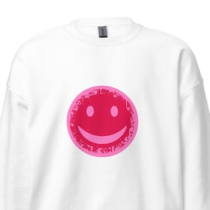Happy Face Sweatshirt, Smile Sweatshirt, Happy Face Sweater, Happy Sweatshirt, Smiley Face Crewneck, Positive Sweater, Happy Vibes Jumper.
