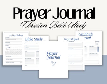 Prayer Journal for Bible Study | Christian Bible Study Pages | Printable Prayer Pages | Christianity Journaling Bible Digital Planner