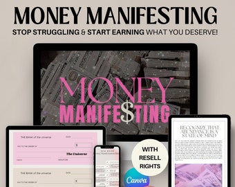 Money Manifestation & Money Magnet Guide | Editable Template | Manifesting Digital Download | MRR, PLR, Master Resell Rights | Done For You