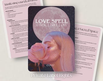 Rituale di incantesimo d'amore / Manifestazione PLR / Prodotto digitale PLR per la manifestazione dell'amore, diritti di etichetta privata PLR spirituale Download digitale, e-book dfy