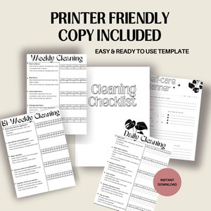 ADHD-vriendelijke schoonmaakchecklist | Wekelijks en maandelijks schema, bewerkbaar, direct downloaden | Karweischema, grafieken voor diepe reiniging,