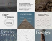 Energy Healing Templates for Instagram | Reiki Holistic Coach, Spiritual Coach, Canva Template Social Media Posts Wellbeing Life Coach