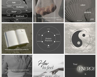 Spiritueller Coach Instagram Vorlagen für Holistischen Coach, Gesundheitscoach, Wellness Coach, Canva Template Social Media Posts Wohlbefinden Life Coach