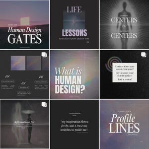 Modelli spirituali per Instagram / Coach di Human Design, modello Canva modificabile per post sui social media HD, letture di guarigione energetica di Human Design