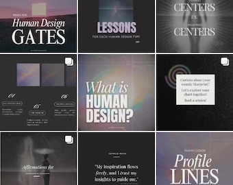 Plantillas espirituales para Instagram / Coach de Diseño Humano, Plantillas editables de Canva para publicaciones en redes sociales en HD, Lecturas de diseño humano para sanación energética