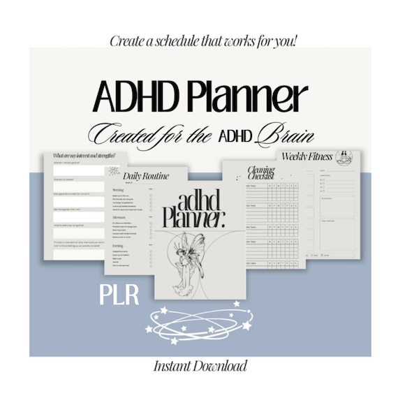 Adult ADHD Planner | 2025 Digital Planner | adhd Organizer | adhd Journal | Self Care Planner for adhd 2025 Calendar | Digital Download