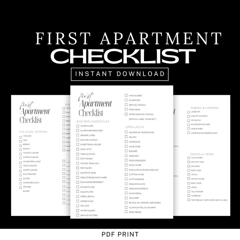 Apartment Move in Planner - Etsy
