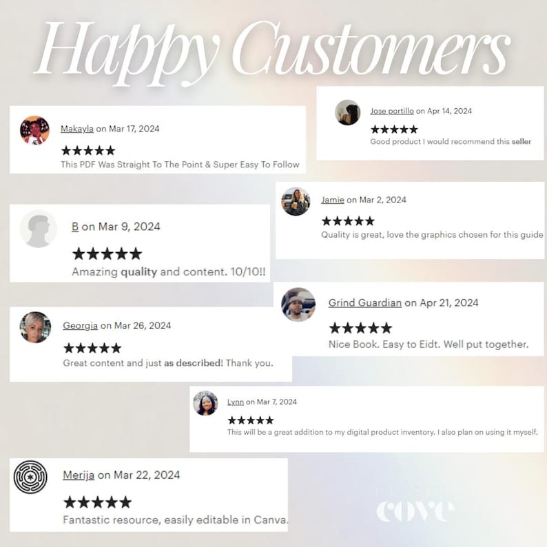Pu&ograve; includere: Un collage di recensioni dei clienti per un prodotto digitale. Le recensioni sono positive e mettono in evidenza la qualit&agrave; e la facilit&agrave; d'uso del prodotto. Le recensioni sono presentate in un formato moderno e visivamente accattivante.