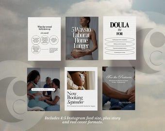 Doula Instagram Templates | Midwife IG Templates | Birthing Center Marketing | Social Media Templates