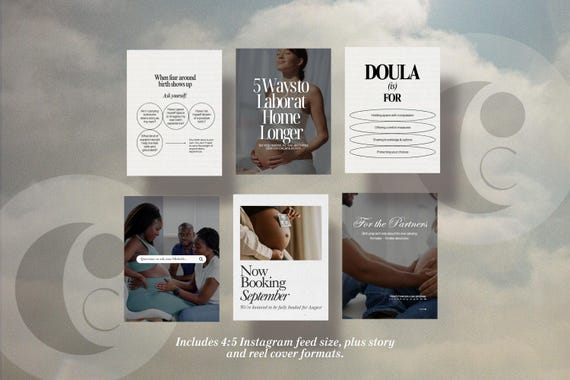 Doula Instagram Templates | Midwife IG Templates | Birthing Center Marketing | Social Media Templates