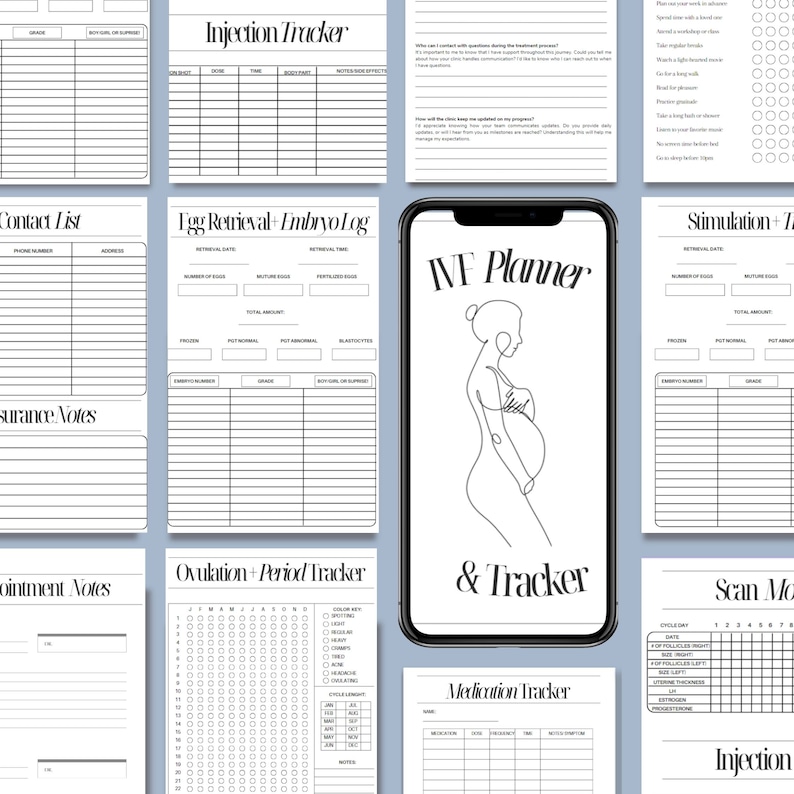 Digital IVF Planner for Fertility Treatment | Printable IVF Journal ...