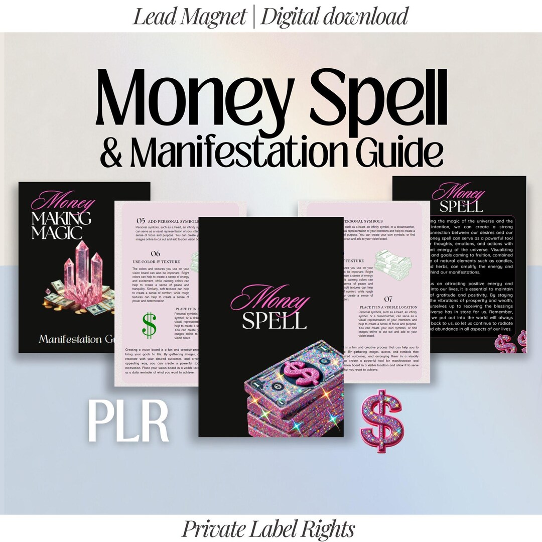 MONEY SPELL & Money Manifesting Guide | PLR Spiritual Guide Done for ...