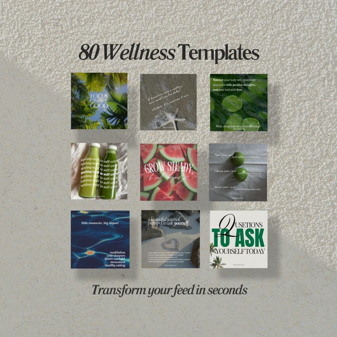 Wellness Instagram Templates for Holistic Coach, Spiritual Coach, Canva ...