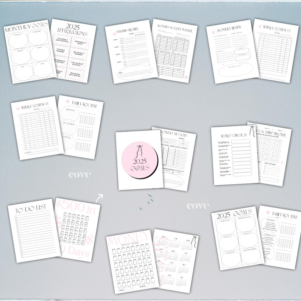2025 Printable Planner Template | 2025 Goals List | Goal Planning ...