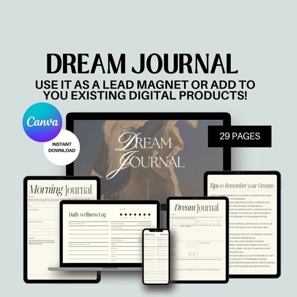 PLR Dream Journal with Spiritual Guide and Prompts -  Done For You - Digital Download - Master Resell Rights MRR - DFY Lead Magnet Workbook