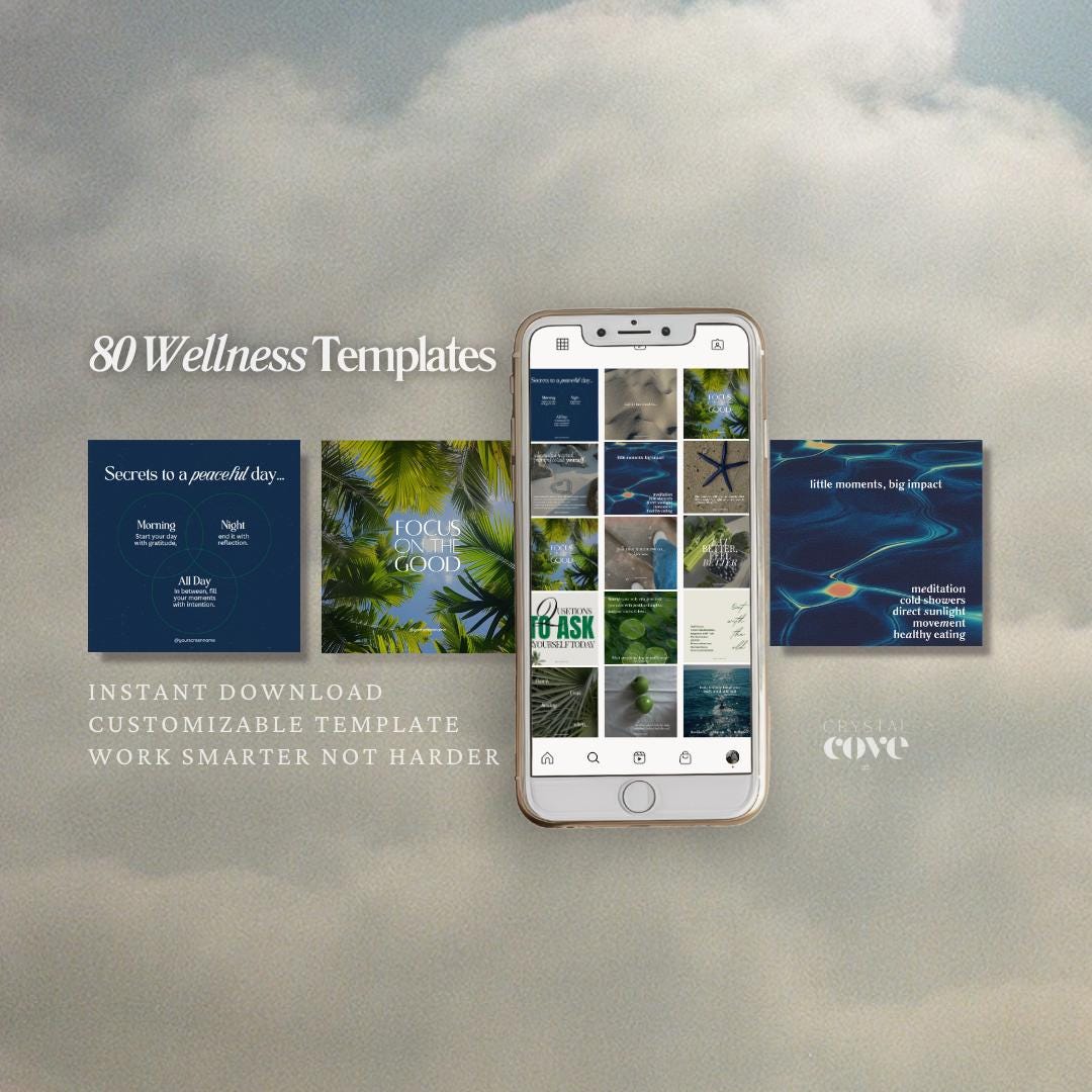 Wellness Instagram Templates for Holistic Coach, Spiritual Coach, Canva ...