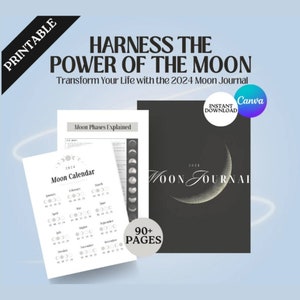 Moon Planner & Full Moon Rituals: Witchy Moon Phase Workbook, Tarot Journal, Manifestation Digital Planner - PLR Digital Download - Grimoire