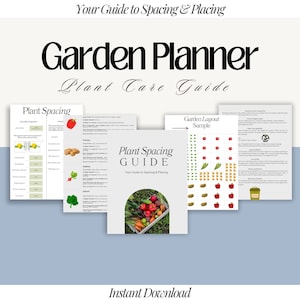 Pacchetto stampabile per giardinaggio / Giardinaggio in piedi quadrati / Guida alla spaziatura delle piante / Consociazione di piante, Cura delle piante di ortaggi, Pianificazione del giardino Compost