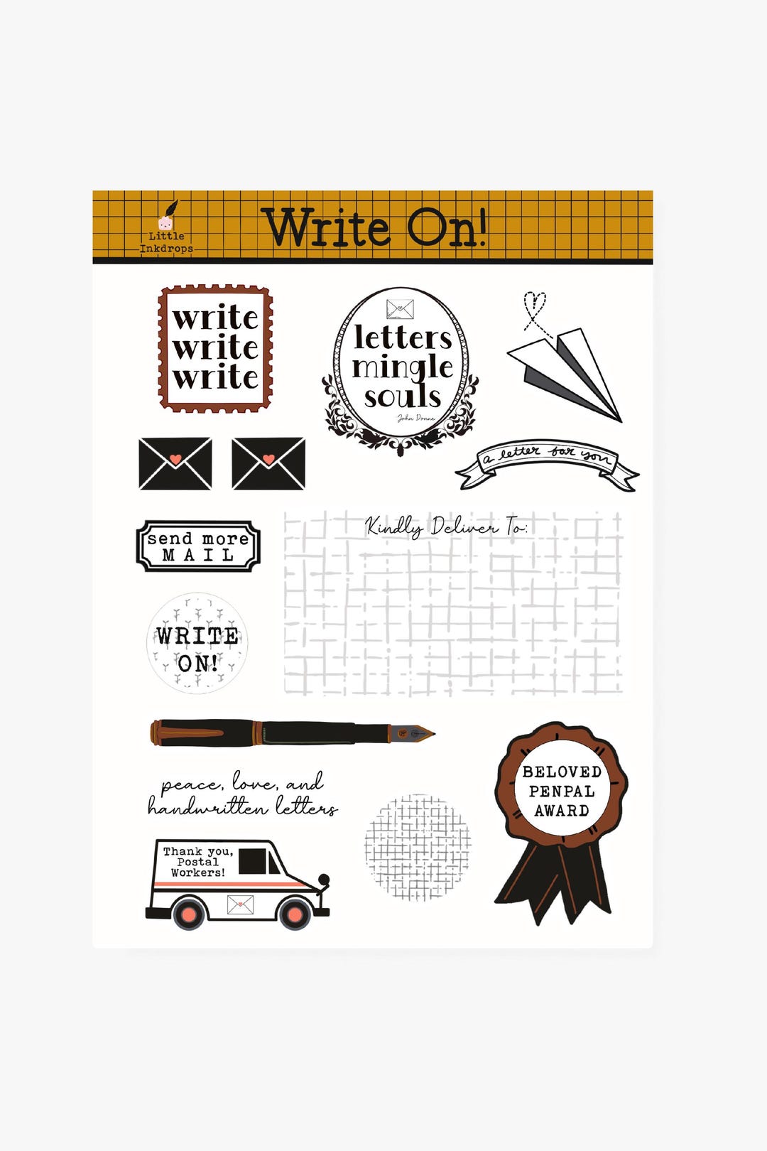 Write On Sticker Write on - 4.25x6 Matte Vinyl Sticker Sheet - Etsy