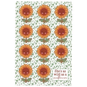 Carte postale sauvage comme un tournesol 4 x 6