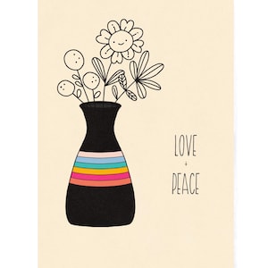 Carte postale 4 x 6 Amour + Paix