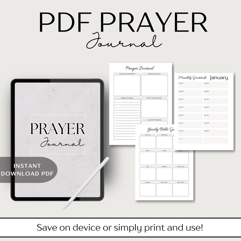 Prayer Journal Printable | Gratitude Journal | Bible Study Guide ...