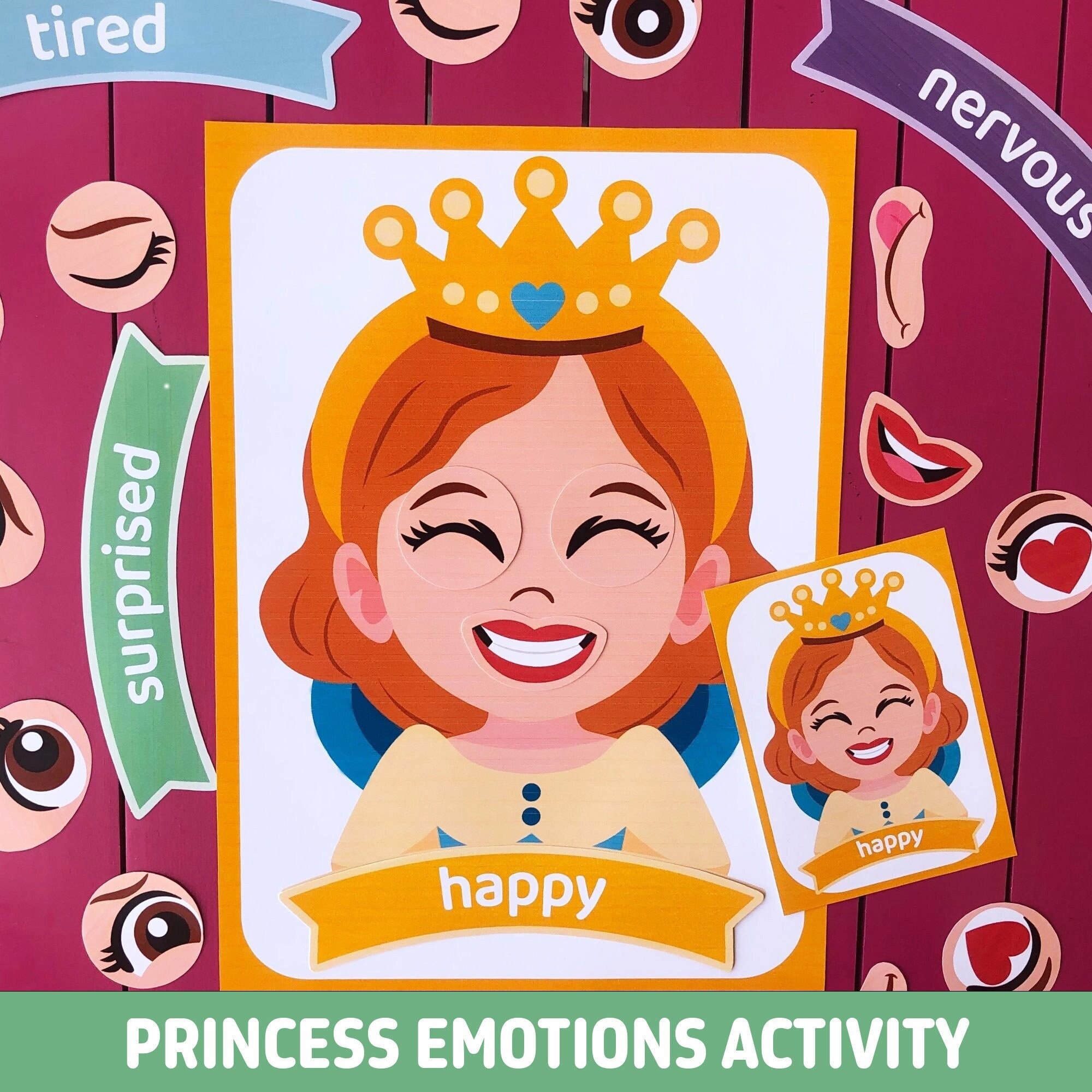 Princess Emotions Activity for Homeschool and Preschool, Printable