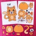 Printable Cut and Paste Cat Craft, Paper Animal, Build a Cat, Create ...