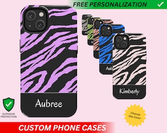 Personalized iPhone 17 Case Personalized Phone Case Custom Designer Phone Case Custom iPhone 16 Case Personalized Case Tiger Lavender Design