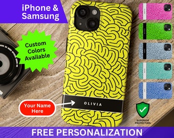Personalized Phone Case Custom iPhone Case Yellow Maze Phone Case Samsung Phone Case Custom Galaxy Personalized Phone Case Initials Phone