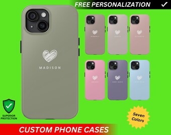 Personalized iPhone 17 Case Personalized Phone Case Custom Heart A Designer Phone Case Custom iPhone 16 Case Personalized Phonecase